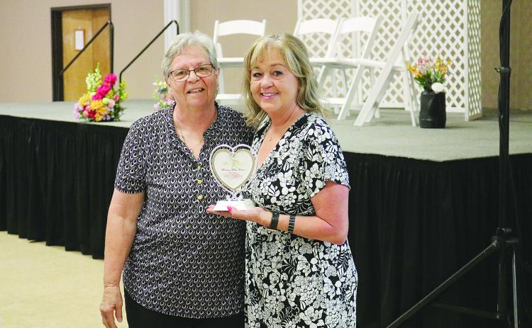 Pictured are Wanda Verrette (left) and Kimberly Bourgeois (right). Bourgeois is this year’s Woman with Heart award from Evangeline Parish. Verrette is a previous winner. (Gazette photo by Tony Marks)
