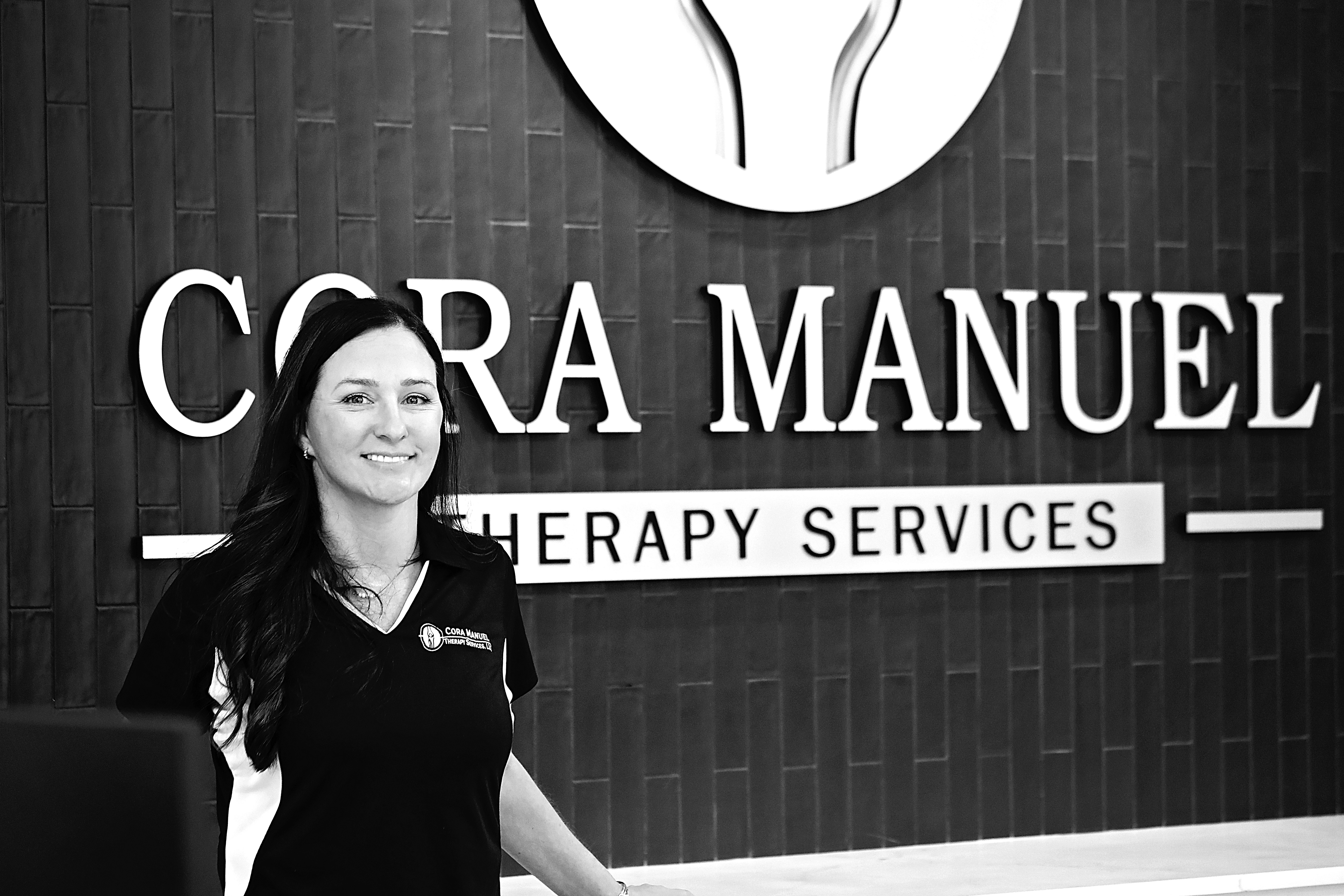 Cora Manuel is pictured in the main lobby of her new clinic, Cora Manuel Therapy Services, which is the former location of Soileau’s in Mamou. (Photo courtesy of Cora Manuel)