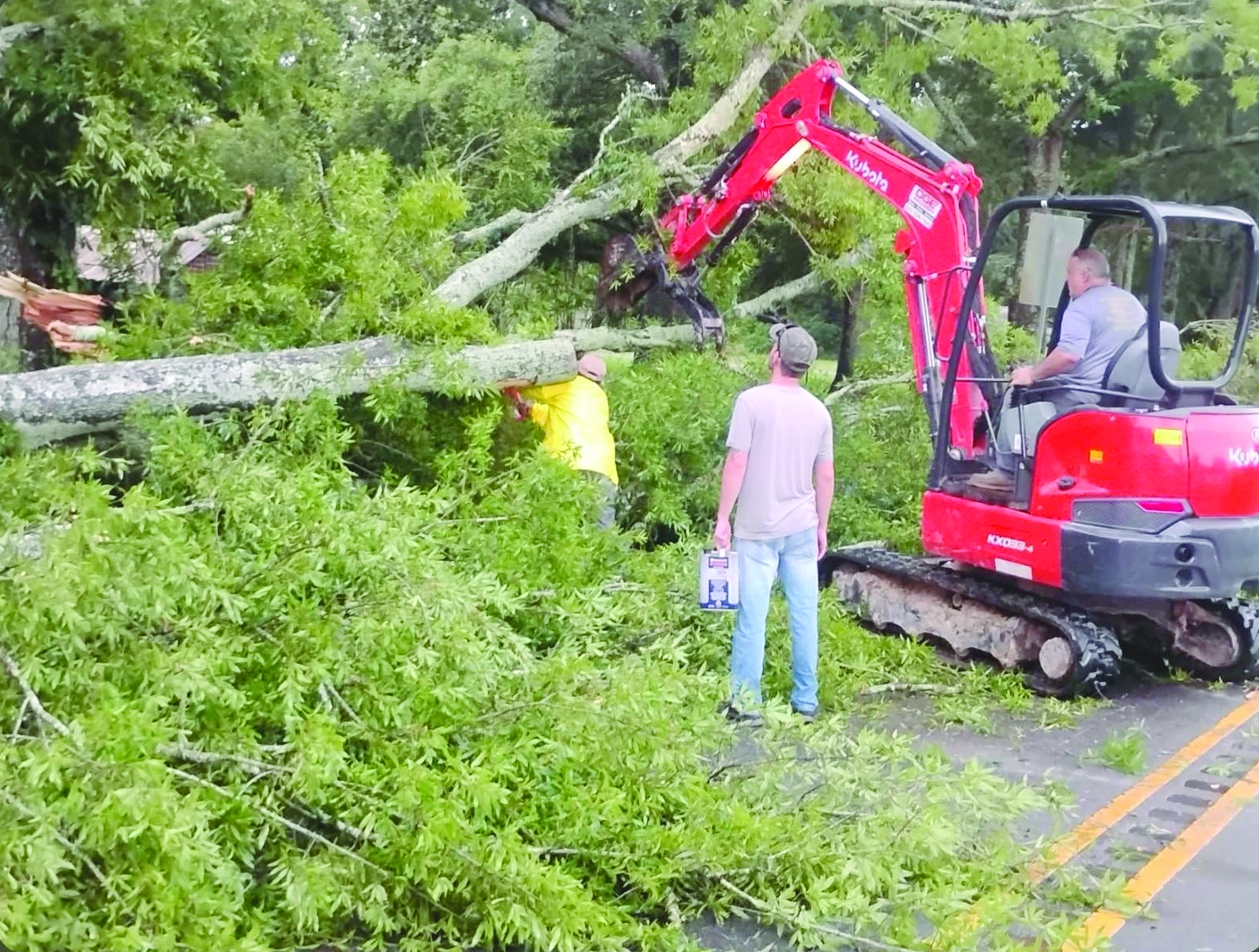Storm debris is cleared