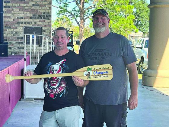 Marcus Leger (left) and Wendel Fontenot (right) won first place in the professional category.  (Gazette photo by Tony Marks)