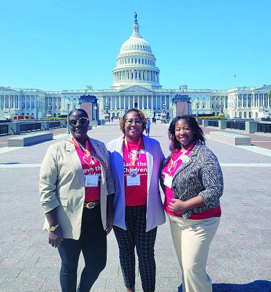 Ville Platte advocates, from left, Moenette Doucet, Erica Arvie, and Dafnee Chatman on Capitol Hill Tuesday, September 20, to urge lawmakers from both parties to invest in kids during Save the Children and Save the Children Action Network’s annual Advocacy Summit. (Photo courtesy of Save the Children)