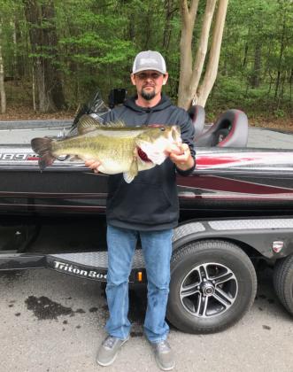 Ricky Fontenot, of Bayou Chicot, is shown holding an 11.22-pound, 26-inch bass that he caught at Chicot Park on March 22. (Photo courtesy of Marianne Fontenot)