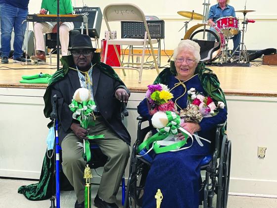 Le Roi Earnest Anderson (left) and La Reine Bernadine Fontenot (right) enjoyed the festivities at last year’s Contradanse to kick off the 2022 Cotton Festival. On Tuesday evening, October 10, they will crown the next Le Roi et La Reine of Heritage Manor to participate in this year’s Cotton Festival events. (Gazette photo by Heather Bogard)