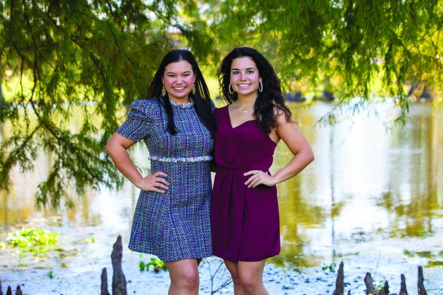 Sisters Kylie (left) and Natalie LeBas (right) were selected to be on the University of Louisiana at Monroe’s Homecoming Court. Natalie was also named 2021 ULM Homecoming Queen.