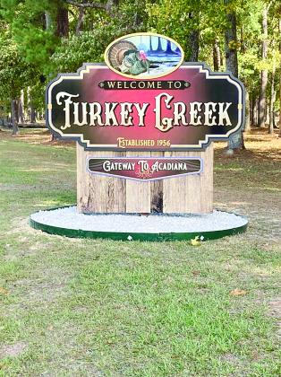 Pictured is one of the new welcome signs which was installed earlier this week in Turkey Creek. (Photo courtesy of Bert Campbell)