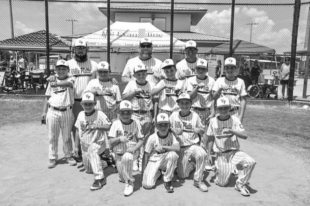 Pictured are the Dixie Youth District 7 Champions from Ville Platte. In no particular order are coaches, Tucker Addington, Josh Fontenot, and Guy Johnson; and players, Lake Johnson, Carter Lafleur, Thomas Fontenot, Aeden Guillory, Cam Latour, Drew Chapman, Ryker Addington, Jax Fontenot, Hayes Mayeaux, Ethan Deranger, and Cooper Lafleur. (Photo submitted)