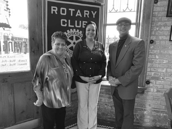 DONATION PRESENTED - The Ville Platte Rotary Club presented a donation to the Pantry at SLCC. Campus Director for SLCC and Rotarian Carleen Jones (center) accepted the donation. She is shown with Rotarian Mable Foreman (left) and Rotary President Brian Ardoin. (Gazette photos by Heather Bogard)