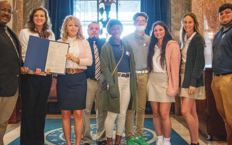 Sen. Cloud presents proclamation