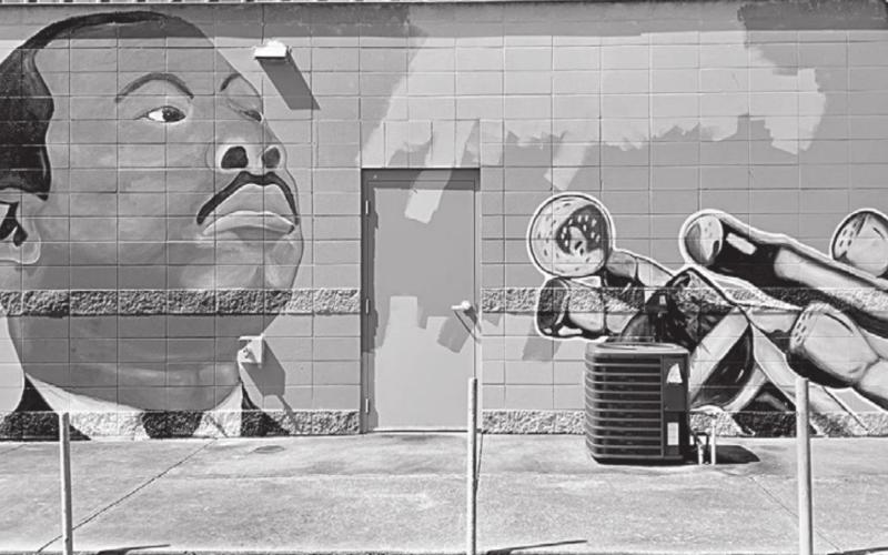 Pictured are latest examples of work being done by local artist Thaddaeus Arvie. (Gazette photos by Nancy Duplechain)