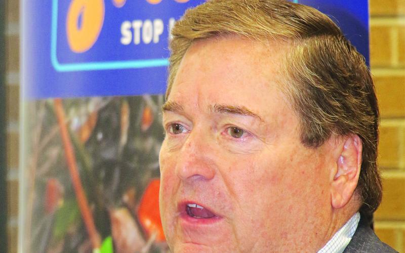 Lt. Gov. Billy Nungesser speaks at Monday’s regional summit on litter held at LSUE. (LSN photos by Harlan Kirgan)
