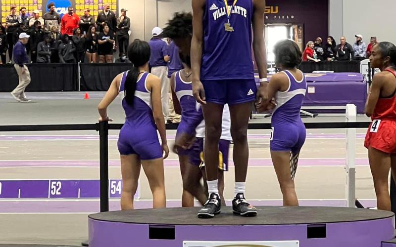 Ville Platte High senior Michael Berry won the LHSAA indoor track state championship in high jump. (Photo courtesy of VPHS)