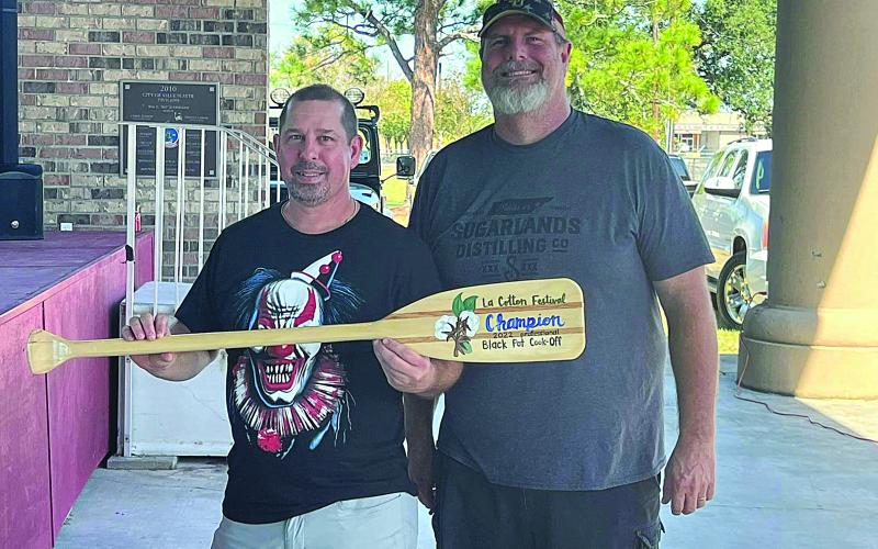 Marcus Leger (left) and Wendel Fontenot (right) won first place in the professional category.  (Gazette photo by Tony Marks)