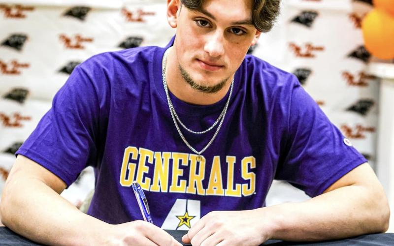 Cayden McCollough, of Pine Prairie High School, signs to play baseball at Louisiana State University of Alexandria. (Photo by Abby Reed)