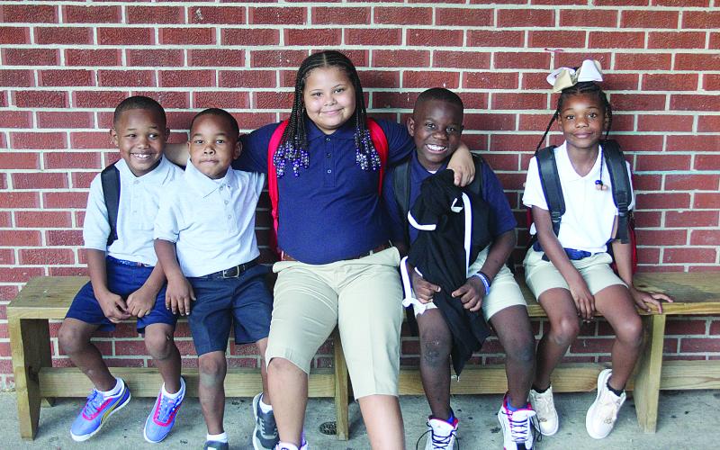 From Left: Mikel Fruge, Ja’Kabria Fruge, Dejah Jones,  Jaylan Fruge, and Karrie Fruge Ville Platte Elementary