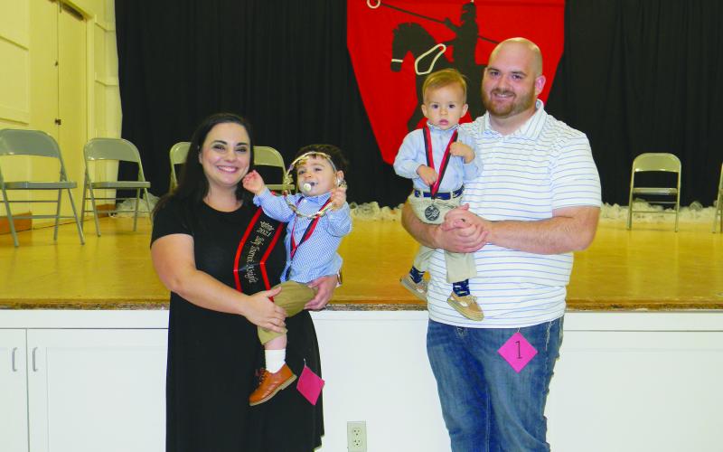 BABY TOURNOI KNIGHT COURT - Shown, from left, are the members of the Baby Tournoi Knight Court. They are King Tripp Smith; and Brian K. Guillory, first runner-up.