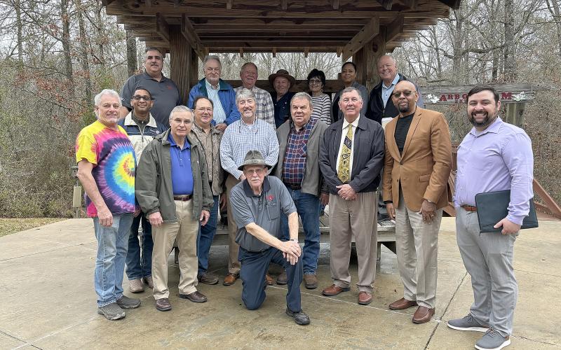 Pictured from left are: top row- Scott Smith, Dr. William “Tojo” Ward, Brent Coreil, Bob Manuel, Annette Johnson, Carleen Jones, and Dr. Joey Soileau; middle row- Larry Lachney, Brian Ardoin, Dr. Kirk Soileau, Wayne Vidrine, Jimmy LeBlanc, Steve Phillips, Bill Brunet, Clem LaFleur, and Beau Wilson; bottom row- Kermit Miller. (Gazette photo by Heather Bogard)