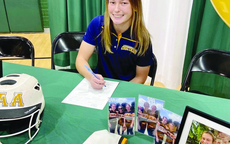 Jennifer Fontenot, of Mamou, signs to play softball for the Mississippi College Choctaws. (Photo courtesy of Mike Fontenot)