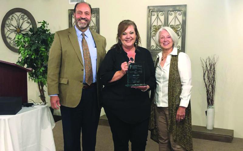 From left are Raymond Hebert, CEO Community Foundation of Acadiana;  Connie Lamke, Acosta Foundation; and Gwen Fontenot, Evangeline Foundation (Gazette photo by Tony Marks)