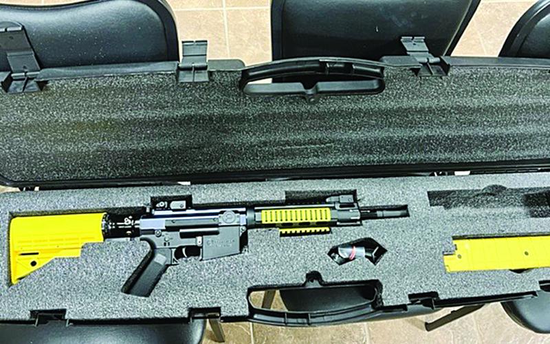 Pictured is the less than non-lethal pepper ball weapon that was donated from Phoenix Security to the Turkey Creek Police Department. (Gazette photo by Tony Marks)