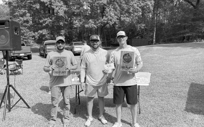 Third place winners - L-R: Hunter Drouin, Marty Santoro, and Justin Threeton. (Photo courtesy of Chris Lamke)