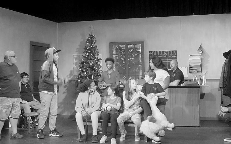 The cast includes Preslea Laird, Allison Reed, Kevin Miller, Josh Faulkner, Waylon Carmouche, Kylan Stevens, Madeline Pitre, Liana Reed, Michael Reed, Makadein Guidry, Dashae Davis, Joshua Carriere, Denise Fusilier, Jace Hebert, Ricci Arnaud. Not pictured: Nathaniel Clark, Evelyn Parker, Kali Poullard. (Photo courtesy of Eunice Players Theatre)