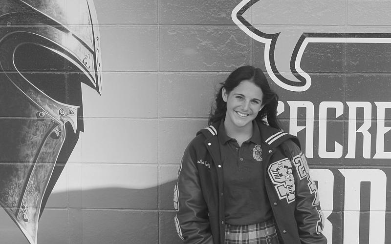 Amelia Fontenot, a senior member of the Sacred Heart Lady Trojans, had a 12-2 record and a 2.96 ERA along with 163 strikeouts. She was also the leading hitter on the team. (Gazette photo by Tony Marks)