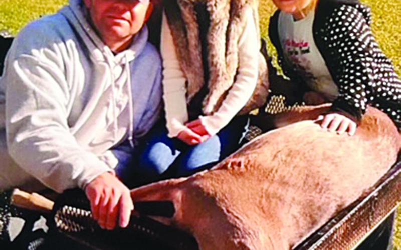 Evangeline Parish Assessor Chris Guillory is pictured with his daughters, Kara, Lily, and Hallie, after a deer hunt. (Photo courtesy of Chris Guillory)