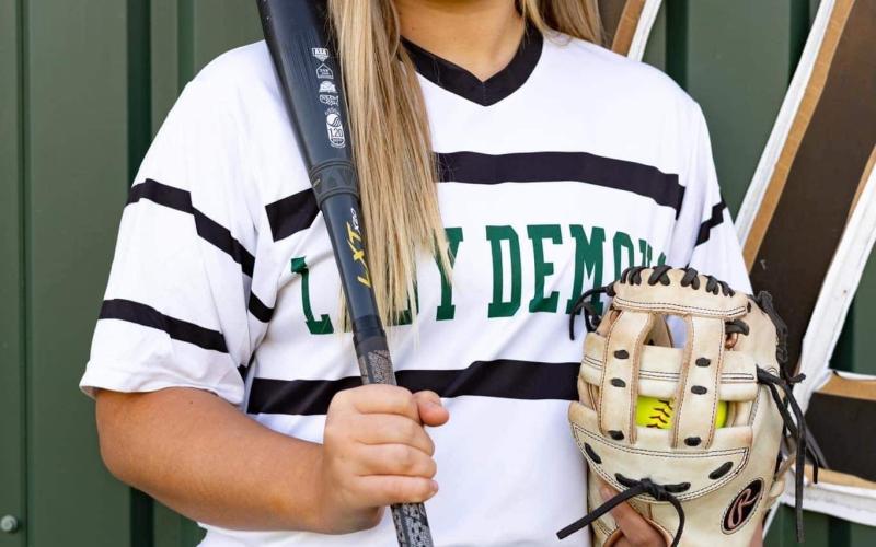 The 2022 Ville Platte Gazette’s Most Valuable Player, Mamou’s Taylor Douget, is pictured above. She helped lead the Lady Green Demons to a first round playoff win in Class 3A. (Photo courtesy of Claudia Bateman)