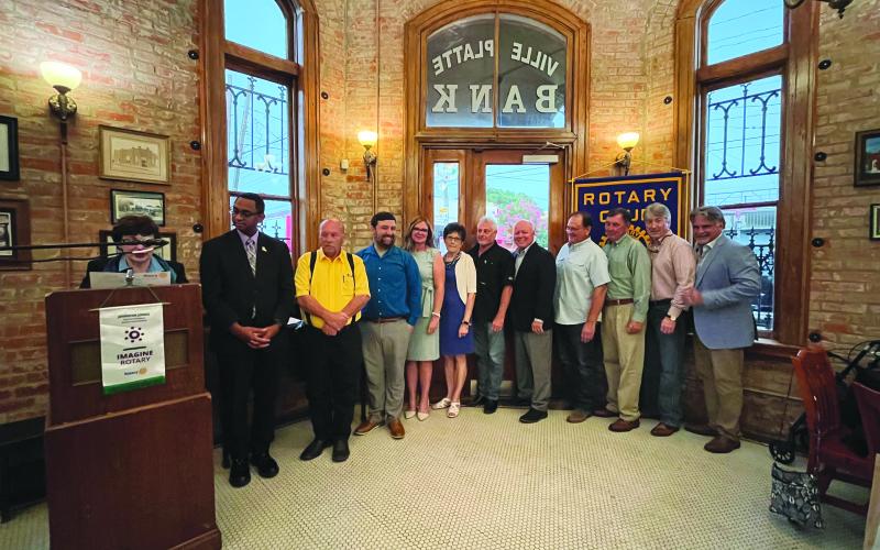 From left, they are Brian Ardoin, president; Bob Manuel, president-elect; Beau Wilson, vice president; Nicole Wenger, secretary; Annette Johnson, treasurer; Larry Lachney, past president; Hosea (Joey) Soileau, sergeant at arms; and board members Wayne Vidrine, Bill Brunet, Jimmy LeBlanc and Eric Gil. (Gazette photo by Heather Bogard)