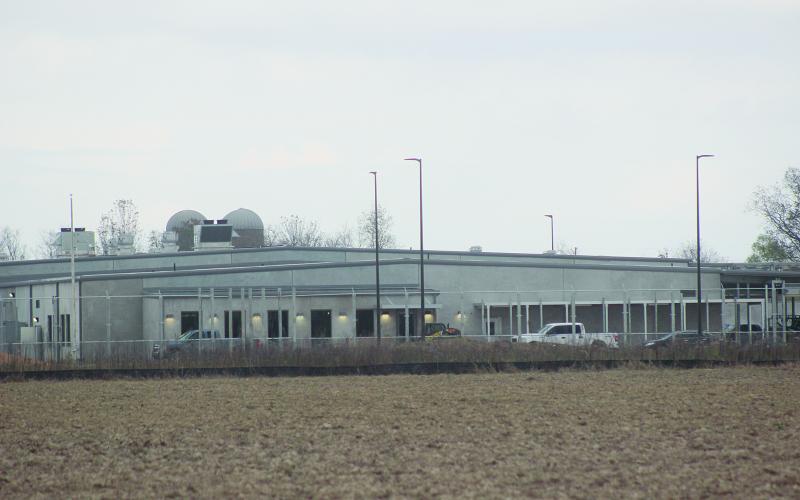 Pictured is the new parish jail located inside the Industrial Park. The new facility is expected to be completed by the end of December. (Gazette photo by Tony Marks)