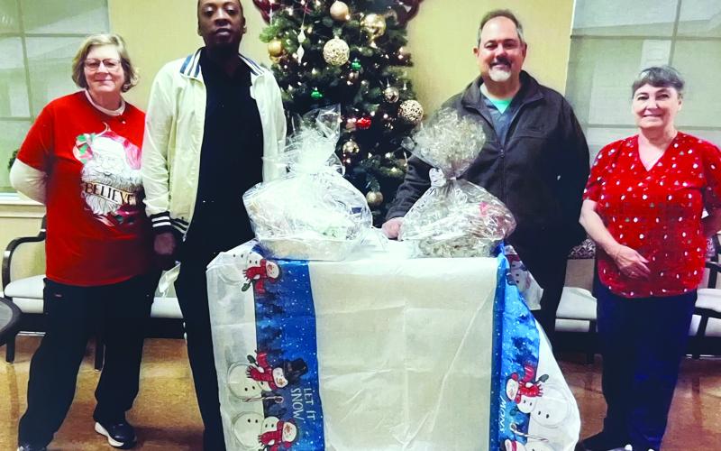 Resident receives Christmas gift basket