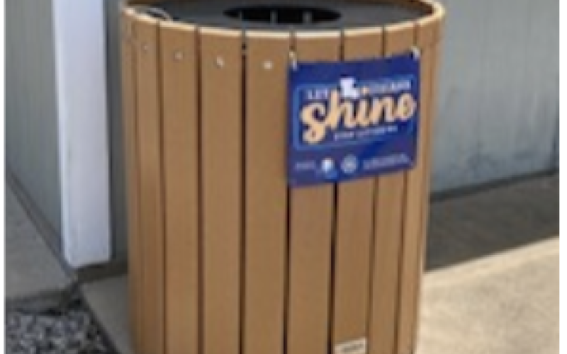 Pictured is one of the trash receptacles received through a state grant. (Photo submitted)