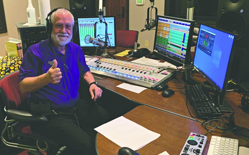 Soileau’s Kenneth Granger on the air in the studio at Radio KRVS. (KRVS Photo)