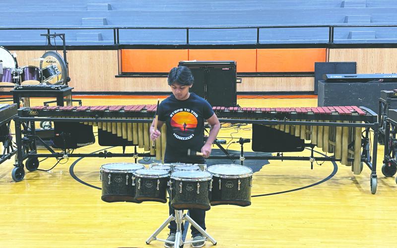 Kurt Agdon showcases his skills as he wows the audience with his tenor solo for competition.  (Gazette photo by Heather Bogard)
