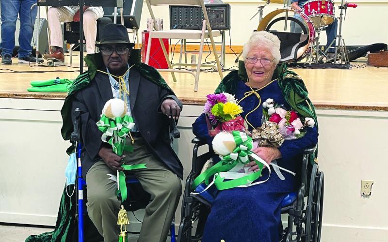 Le Roi Earnest Anderson (left) and La Reine Bernadine Fontenot (right) enjoyed the festivities at last year’s Contradanse to kick off the 2022 Cotton Festival. On Tuesday evening, October 10, they will crown the next Le Roi et La Reine of Heritage Manor to participate in this year’s Cotton Festival events. (Gazette photo by Heather Bogard)