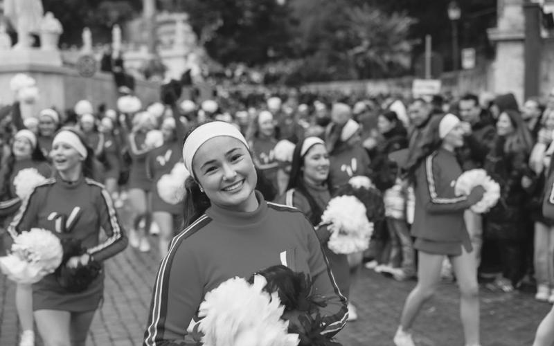 Mary Perron is shown as she participates in the New Year’s Day Parade in Rome with others from across the country.