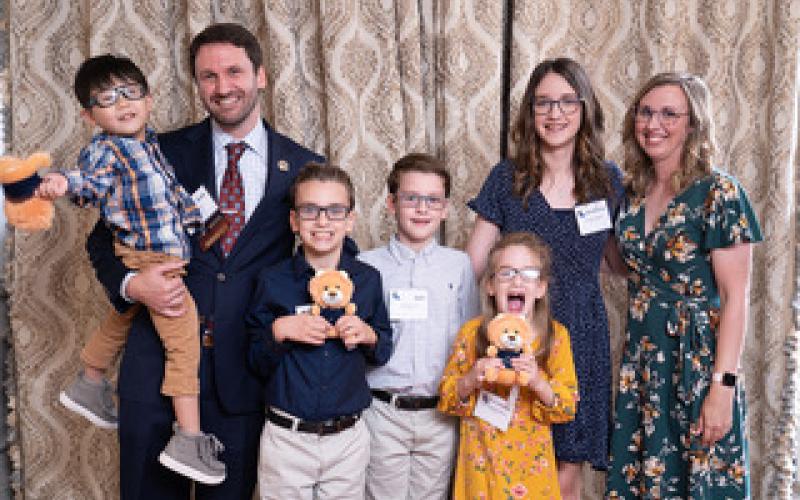 Seth Norris, newly elected chair of the state’s CPA association, is pictured with his family, wife, Jessica; and children, Genevieve, Seth Jr., Brian, Mary Catherine, and Jude. (Photo submitted)