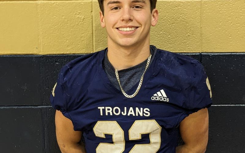 Trojan head coach raved about Ike Perry all season long, and it wasn’t hard to see why. Evangeline Parish’s Defensive MVP had a love for physicality and an ability to diagnose plays ahead of time. (Gazette photo by Rhett Manuel)