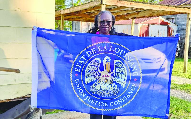 CAPITAINE OF THE YEAR - Patricia Harris, who leads the French Table at the Evangeline Parish Library main branch, recently received an award from CODOFIL naming her as Capitaine of the Year for her work in preserving the French language and culture. (Photo courtesy of Patricia Harris)