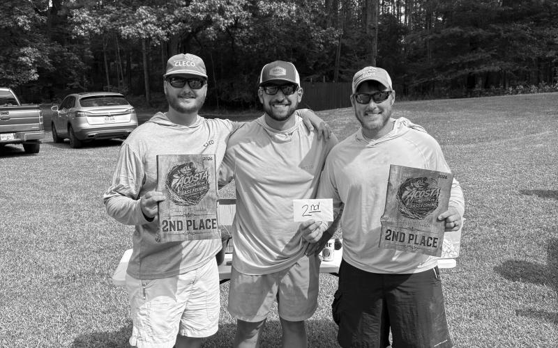 Second place winners - L-R: Christopher Pitre, Marty Santoro, and Slade Doucet. (Photo courtesy of Chris Lamke)