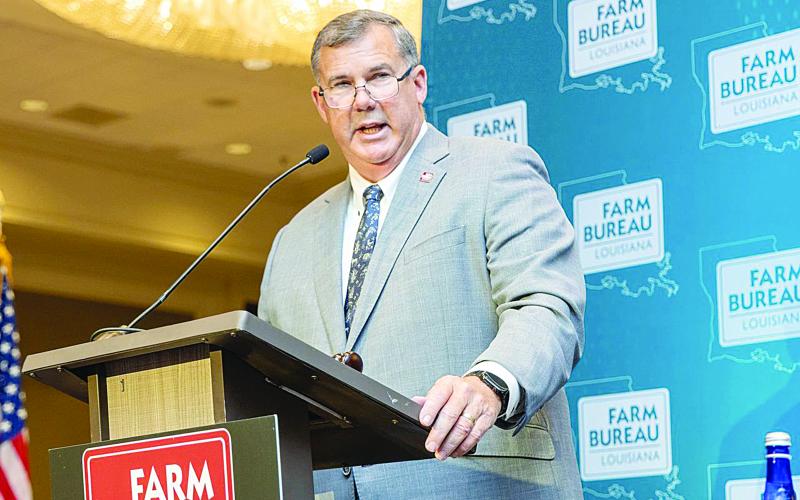 Louisiana Farm Bureau President Richard Fontenot speaks at the General Session at the 104th Annual Louisiana Farm Bureau Convention. (Photo courtesy of Louisiana Farm Bureau Federation)