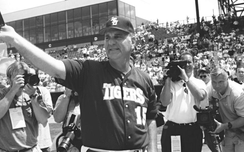 In 18 seasons at the helm of LSU, Skip Bertman compiled an 870-330-3 record and led the Tigers to five College World Series national championships. Bertman passed away at the age of 88 on Friday. (Photo courtesy of LSU Athletics)