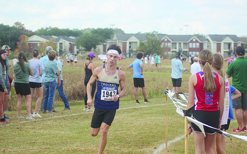 Jackson Soileau, of Sacred Heart, finished in fourth place at this week’s LHSAA State Cross Country Meet at Northwestern State University. Last year, he finished in third place in the competition. (Gazette photo by Tony Marks)