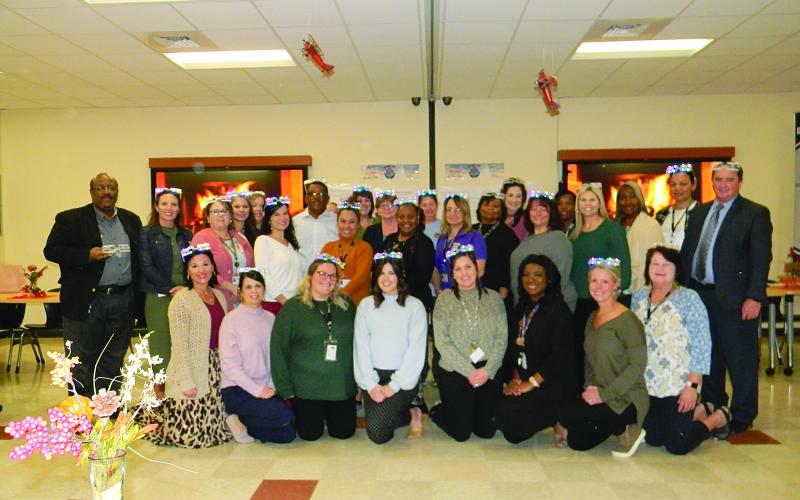 TEACHERS OF THE YEAR ATTEND TRAINING - On Tuesday, November 9, the Evangeline Parish School Board hosted a workshop for its teachers of the year. The training, led by EPSB Supervisor and District Teacher of the Year Coordinator Grace Sibley, was held to help prepare the teachers as they go on to compete for district and state elementary, junior high and high school teacher of the year. Sibley and the teachers are shown with Superintendent Darwan Lazard, left, and Assistant Superintendent Mike Lombas, right.