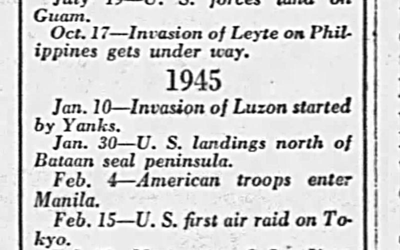 The above chart appeared in the August 16, 1945, edition of the Ville Platte Gazette.