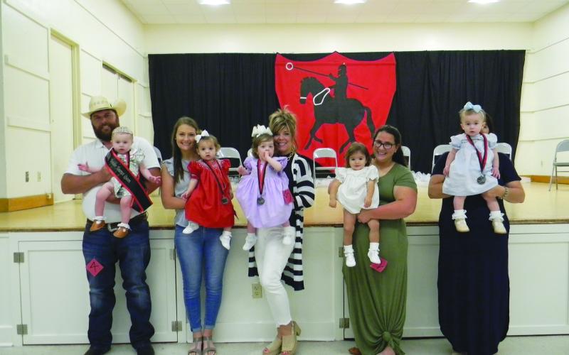 TODDLER MISS TOURNOI COURT - Shown, from left, are the members of the Toddler Miss Tournoi Court. They are Queen Camille Olivia Miller; Harper Grey Fontenot, first runner-up; Madison Mae Soileau, second runner-up; Gracie Claire Dardeau, third runner-up; and Ella James Ortego, fourth runner-up.