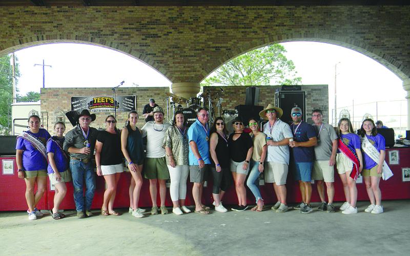 BEST DECORATED BOOTH AND BEST DRESSED - Schlumberger (Cameron) won both best decorated booth and best dressed for their “Yellowstone” theme. (Gazette photo by Heather Bogard)