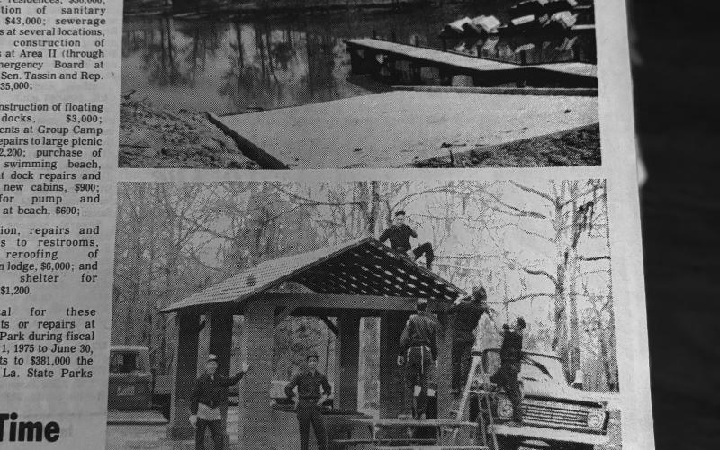 CHICOT STATE PARK UPGRADES MADE - In March 1976, Chicot State Park underwent renovations to the main picnic shelter and prepared for the fishing season with a new boat launch at the south landing. (Gazette file photo)