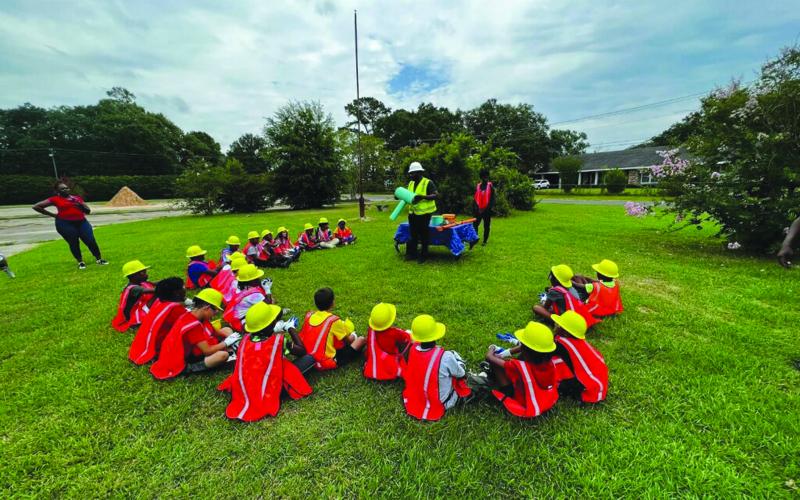Students participating in the Ville Platte Girls-Boys Club summer program have been enjoying a STEM lesson courtesy of Stem Gem Academy. The students get hands on experience outside working with PVC pipe and sewer drainage.