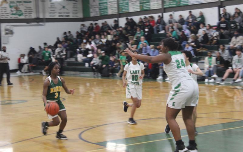 The Mamou Lady Demons improved to 9-7 on the season with a 55-4 win over the Eunice Lady Bobcats Tuesday night. (Gazette photo by Rhett Manuel)